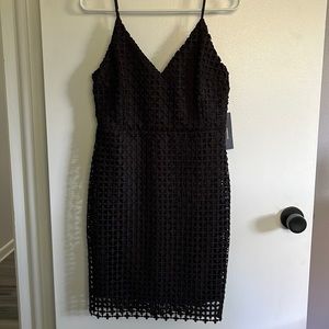 Lulus Exposed Zipper Mini Dress - size medium NWT black